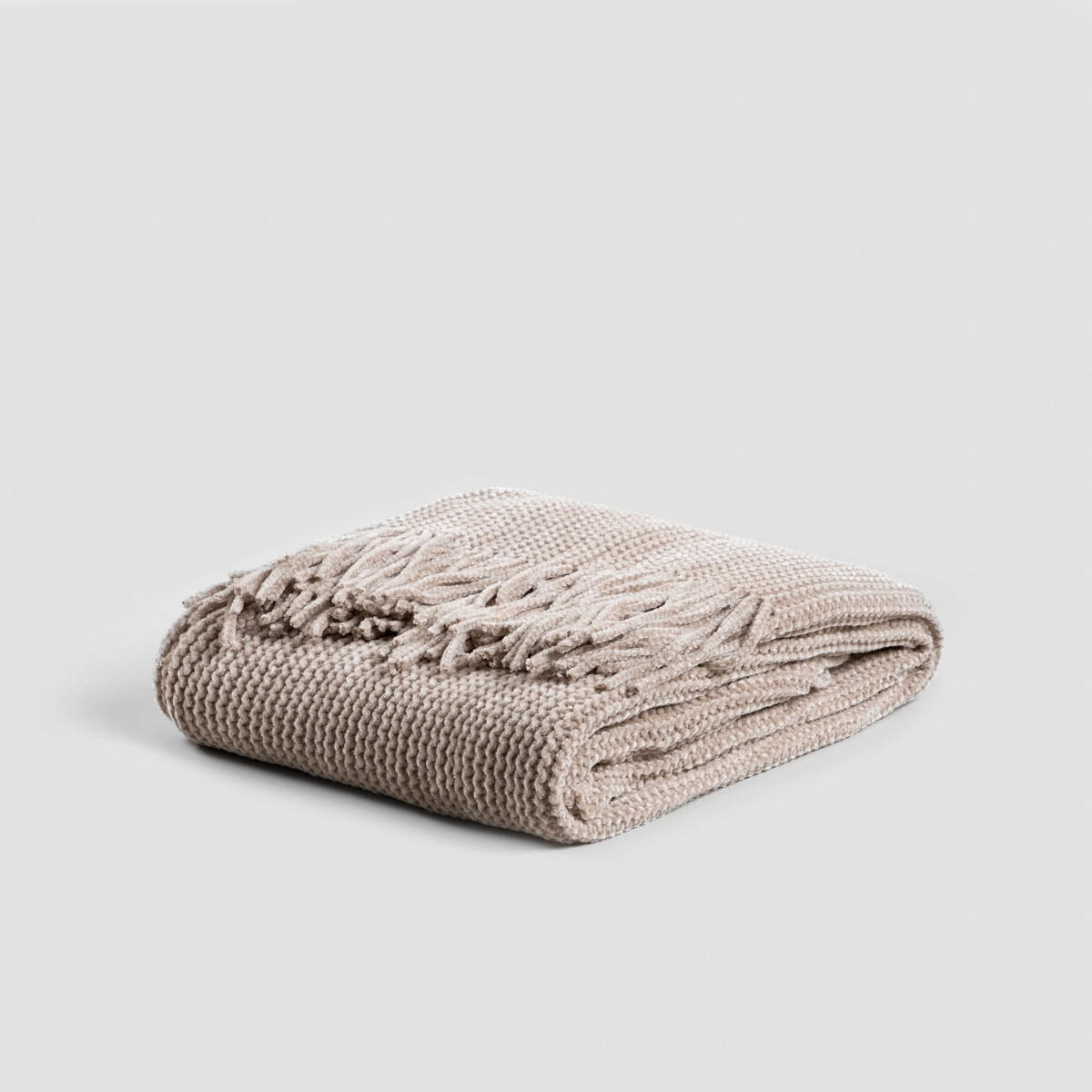 DECKE Chenille taupe 130/170 cm - Taupe, Textil (130/170cm) - Homla