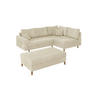 ECKSOFA inkl. Hocker Sigurd Beige Chenille - Ottomane rechts - Beige/Braun, Holz/Textil (231/161cm) - S-Style Möbel