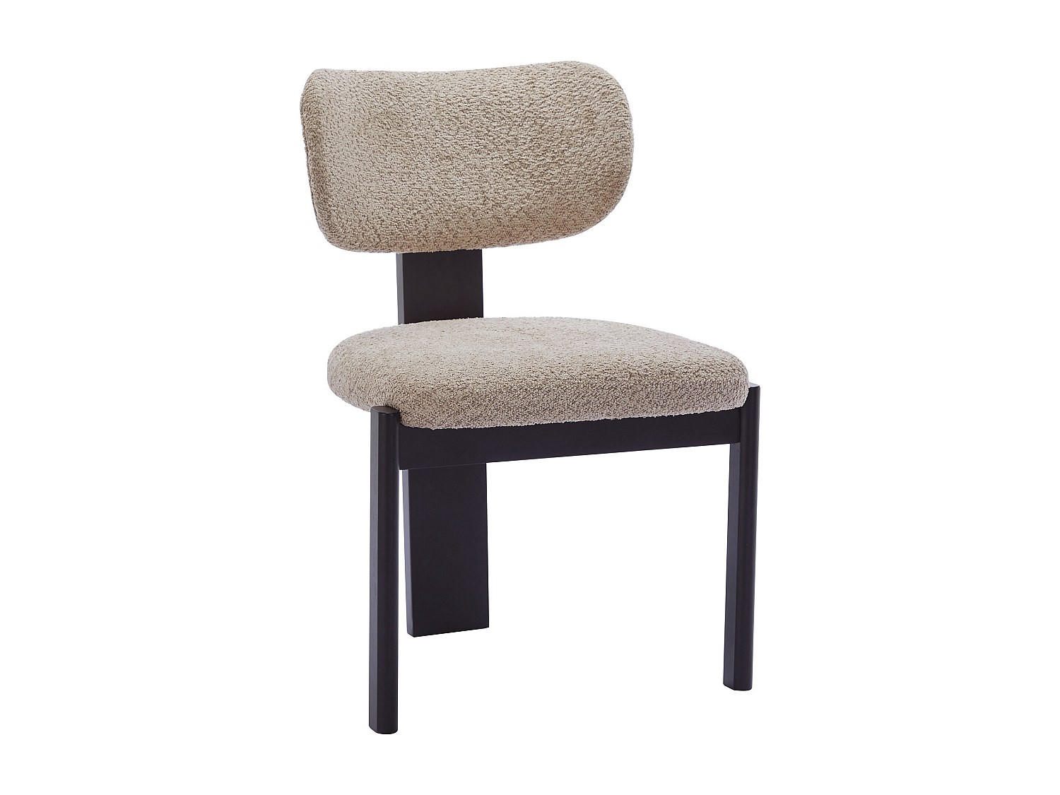 Thumbnail - Vente-Unique Stuhl, Taupe, Schwarz, Textil, Uni, 56x85x60 cm, Esszimmer, Stühle, Esszimmerstühle, Vierfußstühle