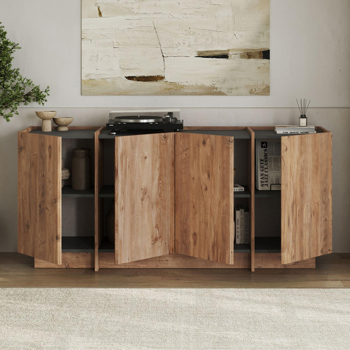BUFFETSCHRANK dorma Braun - Braun, Holz (180/80/45cm) - Habitat Garten