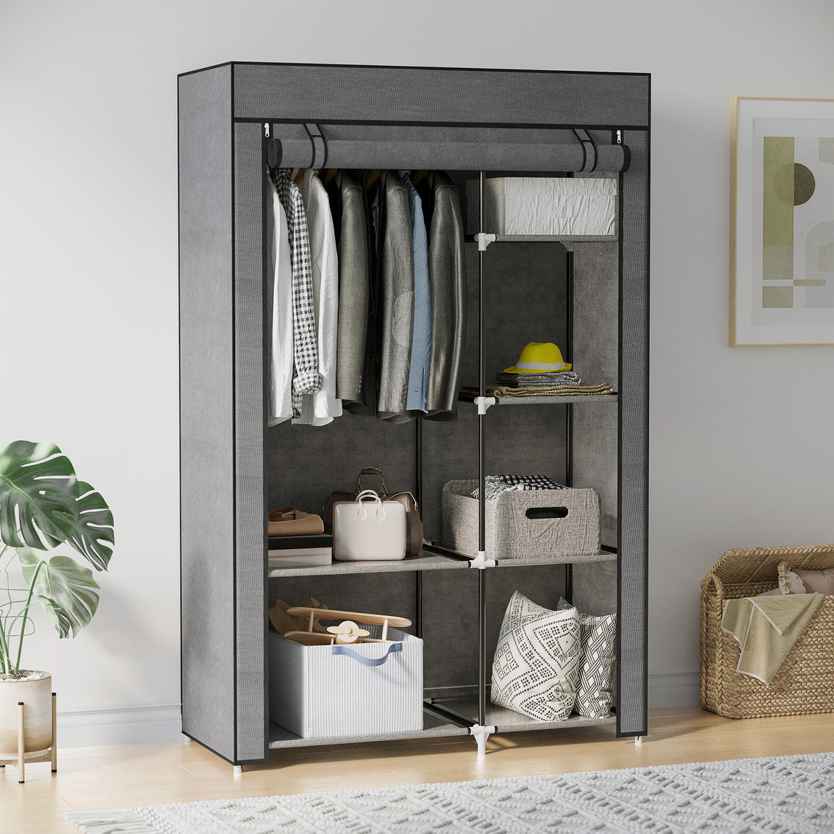 KLEIDERSCHRANK Dunkelgrau 43.0/103.0/162.5 cm - Dunkelgrau, Metall (103/162.5/43cm)