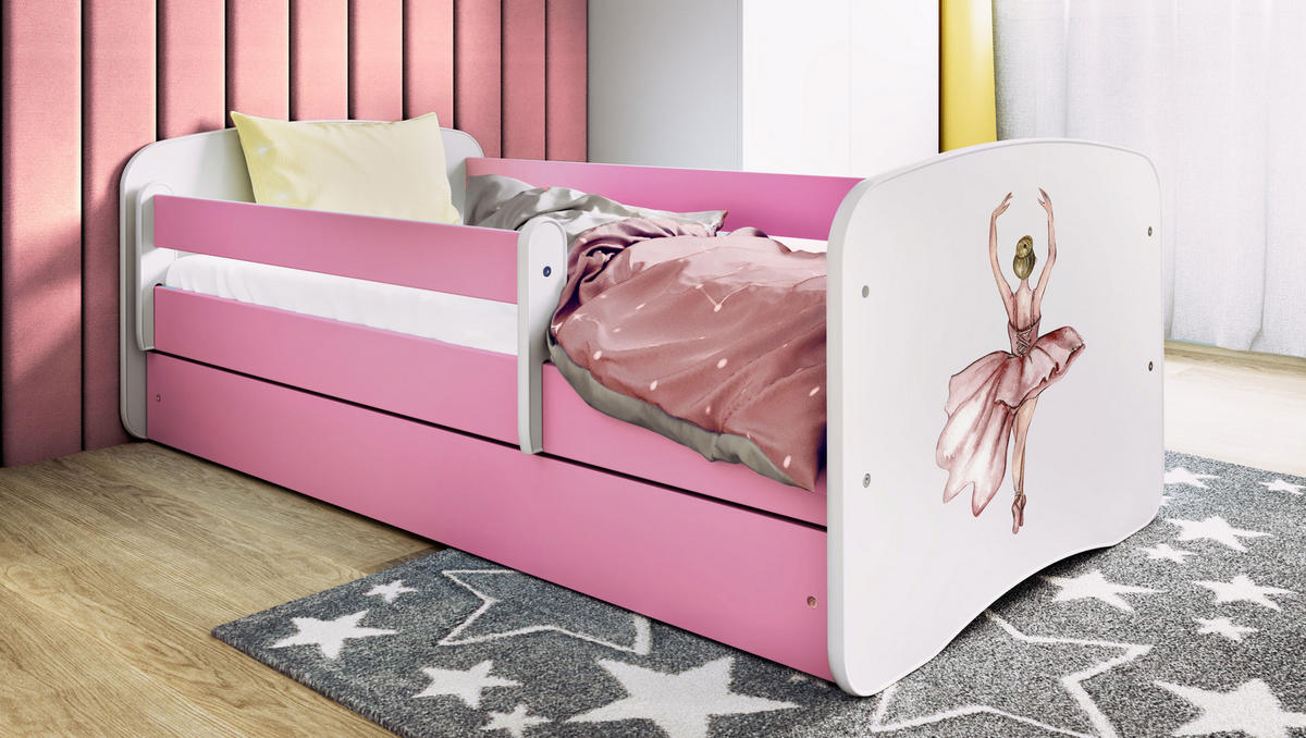 KINDERBETT Tänzerin mit Schublade und Matratze 160/80 - Rosa, Holzwerkstoff (80/160cm) - RAUMHIRSCH FURNITURE
