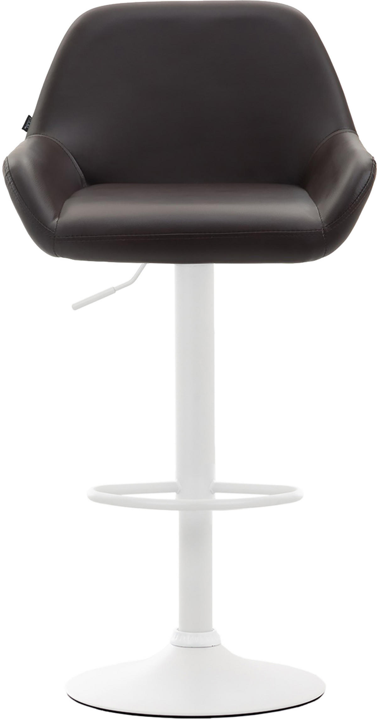 BARHOCKER DUBLIN Braun Kunstleder Weiß - Braun, Leder/Metall (51/89/52cm) - DELUKE