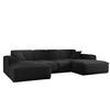 ECKSOFA, Eckcouch U form, Wohnzimmer Couch Large 342cm SIENA stoff Poso Schwarz - Schwarz, Holz/Textil (344/165cm) - Kaiser Möbel