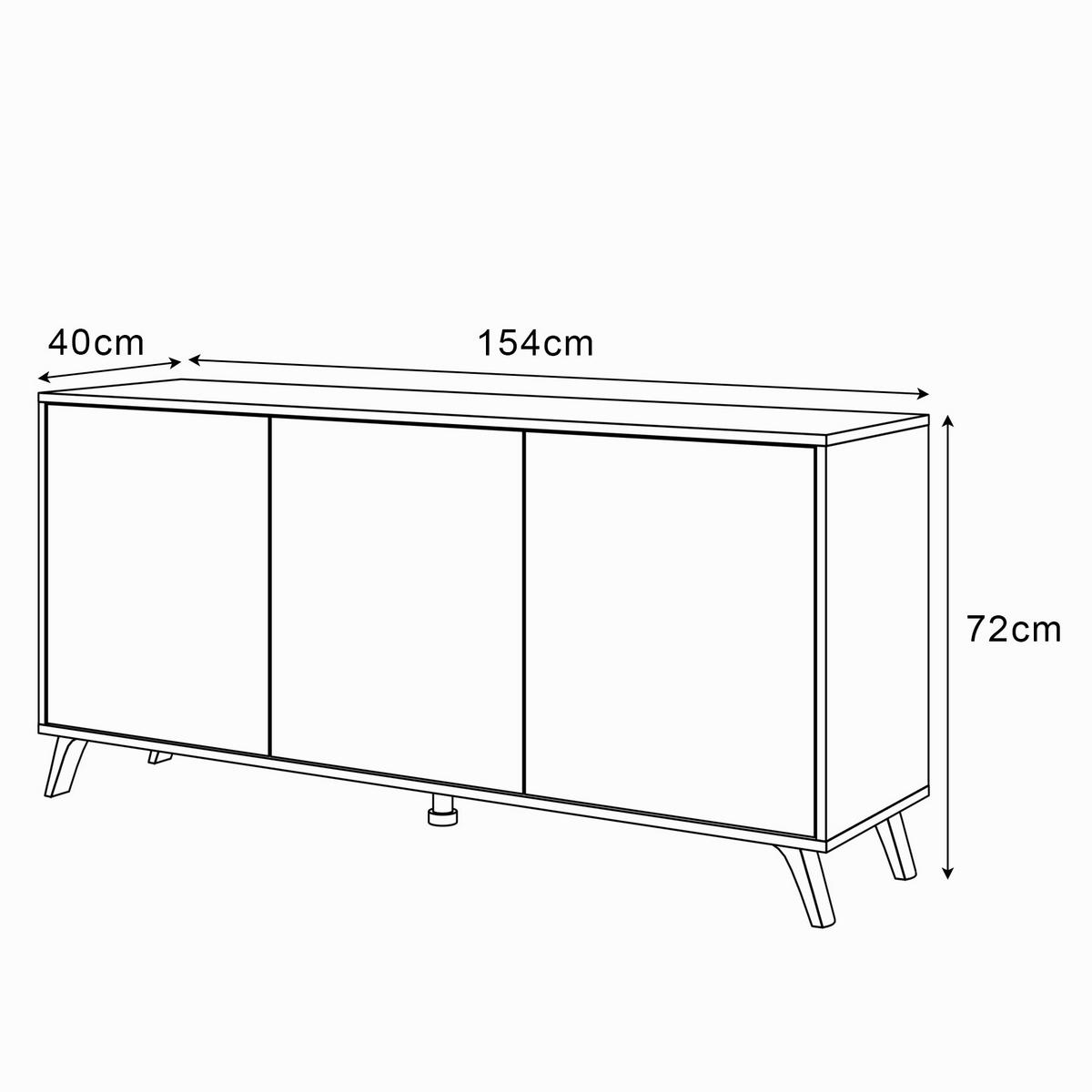 KOMMODE SANAYI III Eiche Artisan/Matte Weiß - Weiß, Holzwerkstoff (154/72/40cm) - Lookway