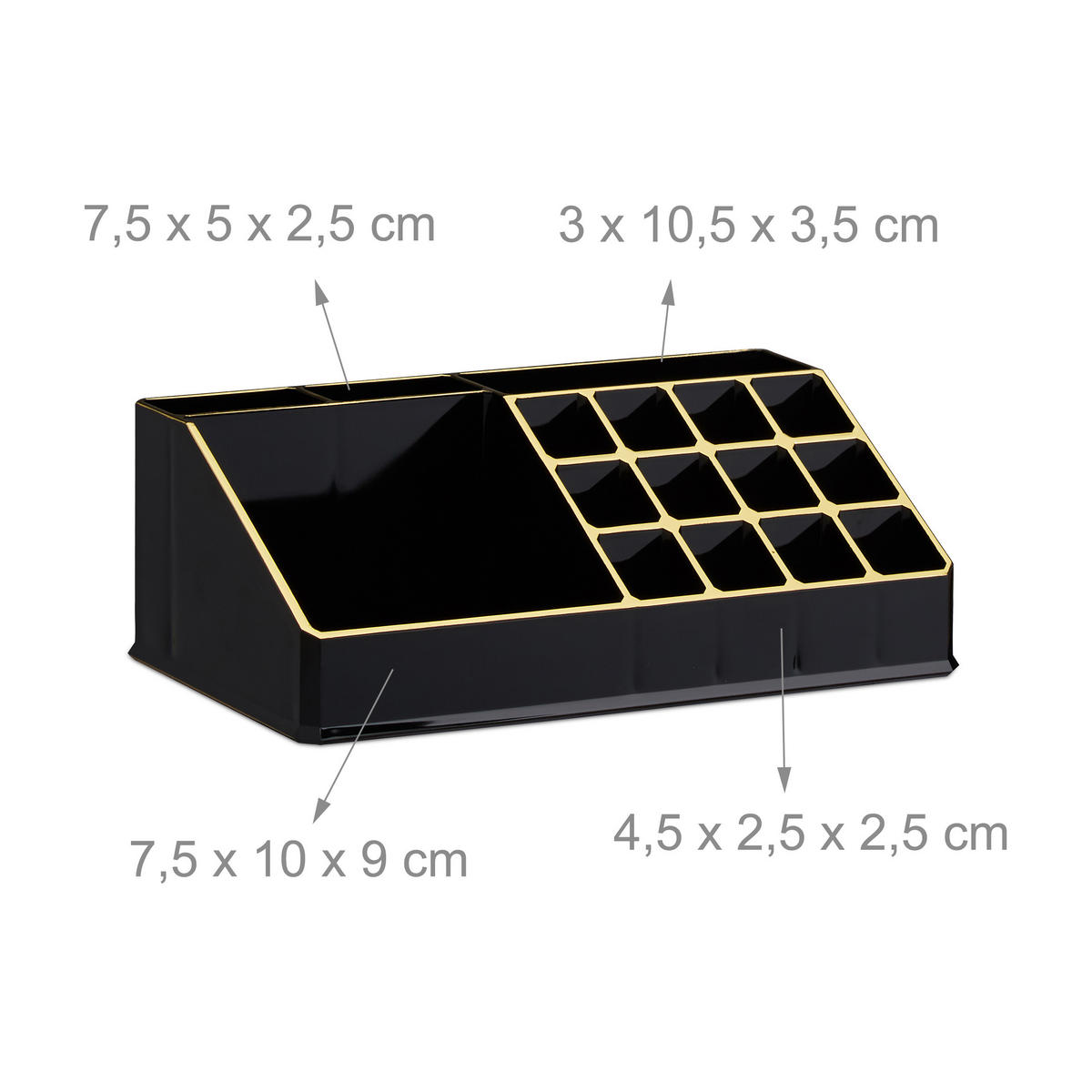 MAKEUP Organizer - Multicolor, Kunststoff (24/30/14cm) - Relaxdays
