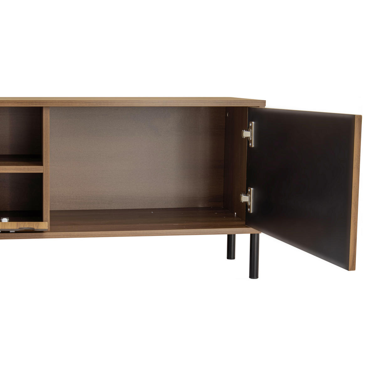 TV-SCHRANK 160cm 3 Türen niedrig modern Stauraum - Naturfarben, Holzwerkstoff (35/46/160cm) - FLIEKS