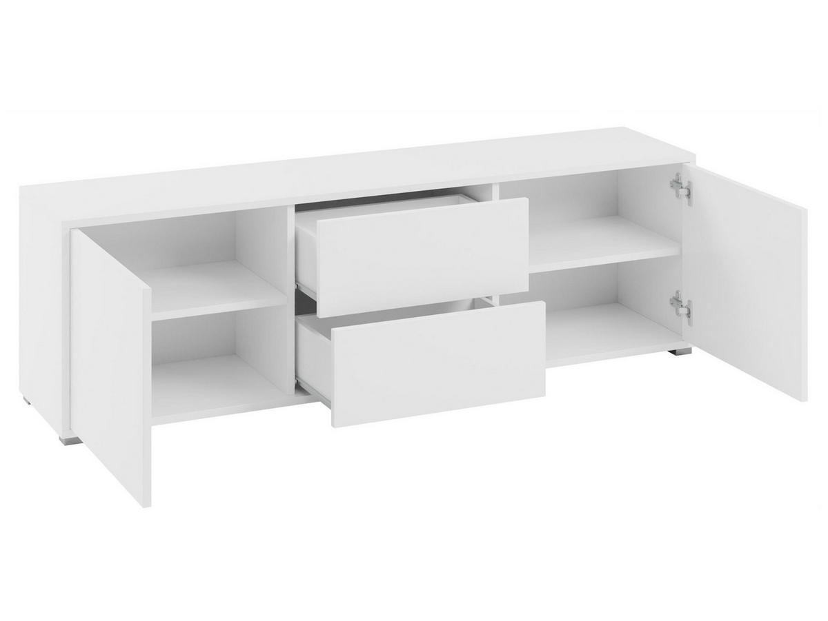 TV-ELEMENT Gesita - Silberfarben/Weiß, Holzwerkstoff/Kunststoff (141/50/41cm) - MIRJAN24