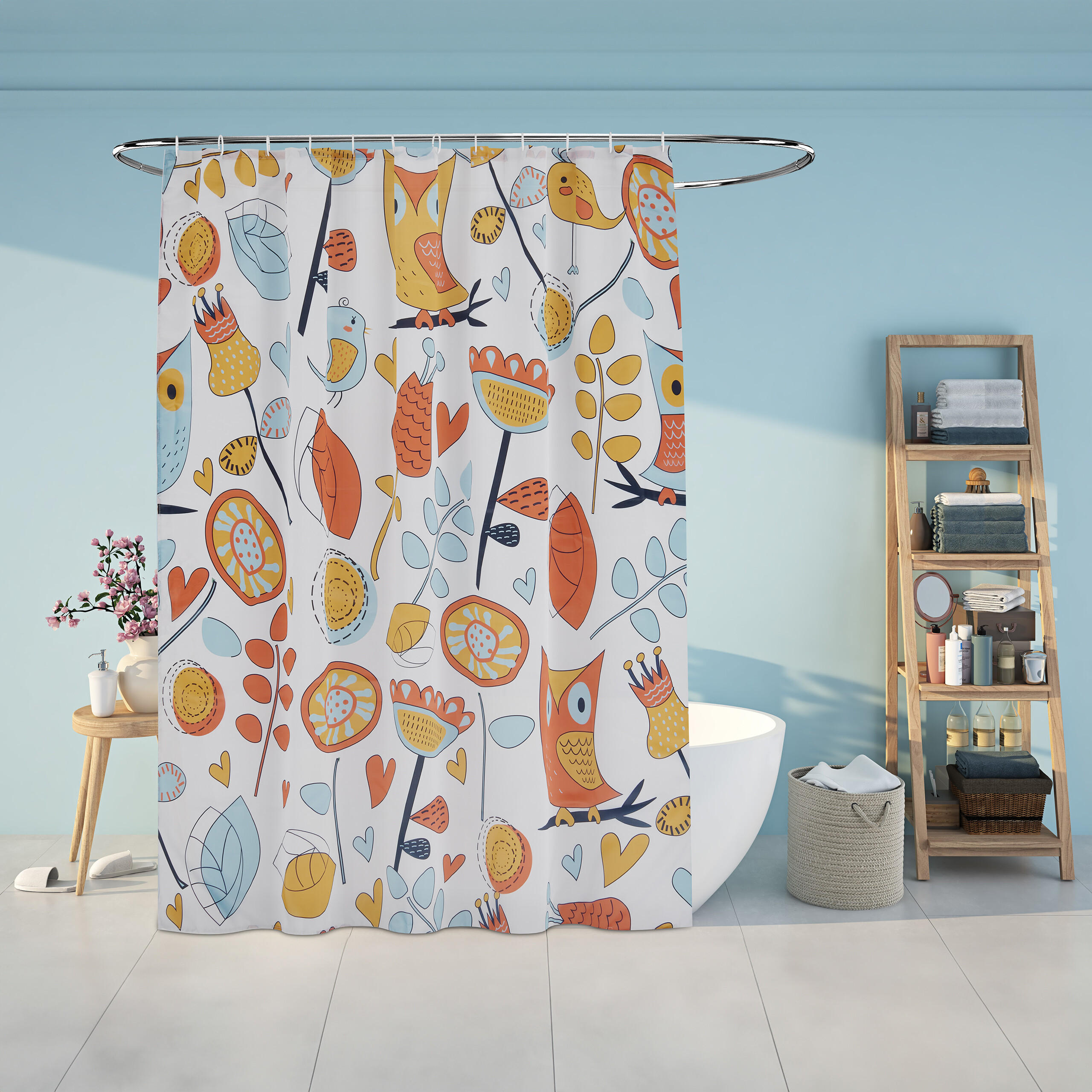 DUSCHVORHANG - Multicolor, Textil (180/0.1cm) - Relaxdays