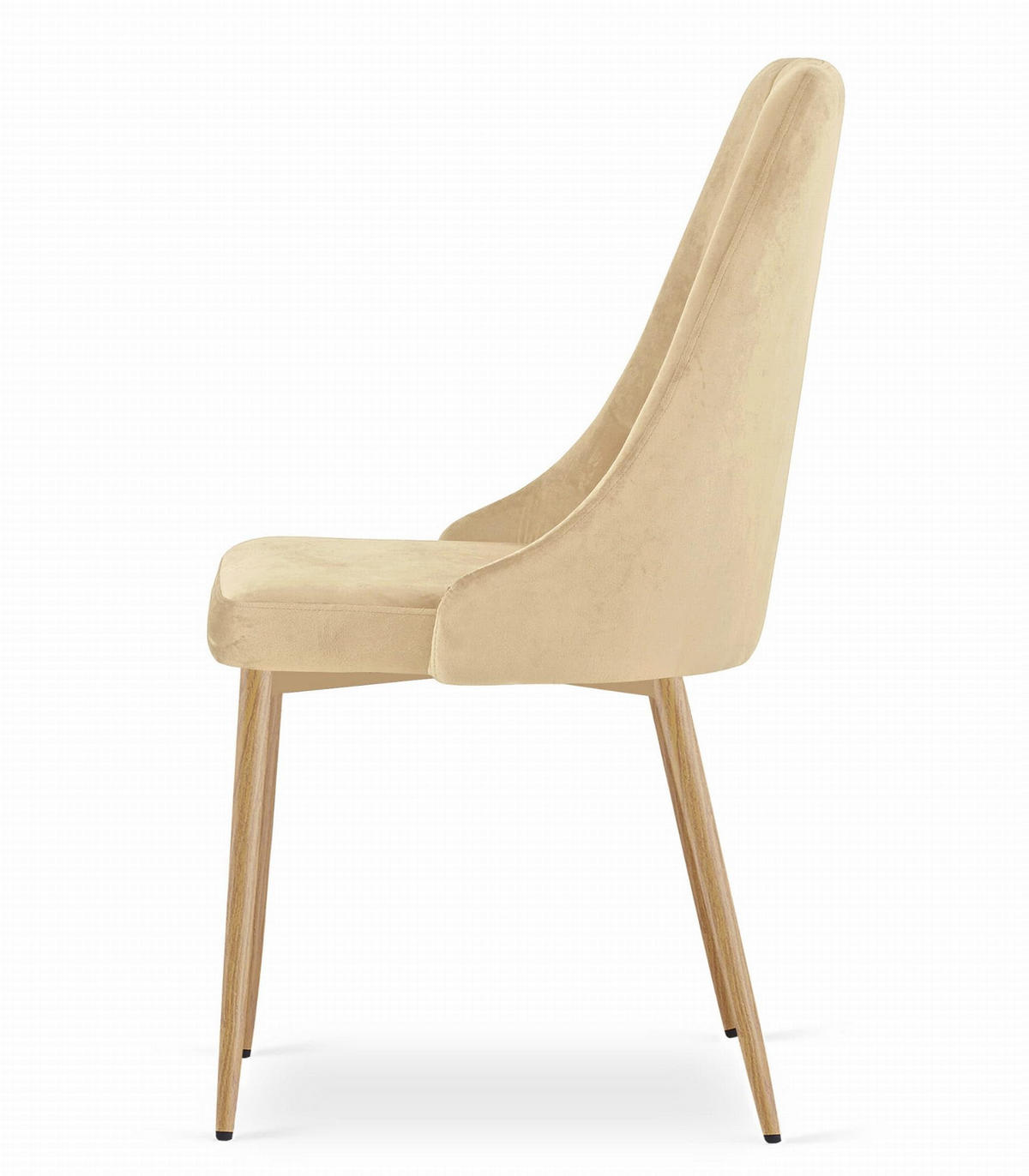 ESSZIMMERSTUHL 2er Set Beigefarbener Velours, Diamantpolsterung, Bequeme Sitzfläche - Beige, Textil (48/89/43cm) - Best For Home