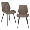ESSZIMMERSTUHL Mendoza 2er Set - Braun, Leder (58/77/46cm) - [en.casa]