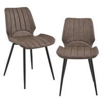 ESSZIMMERSTUHL Mendoza 2er Set - Braun, Leder (58/77/46cm) - [en.casa]