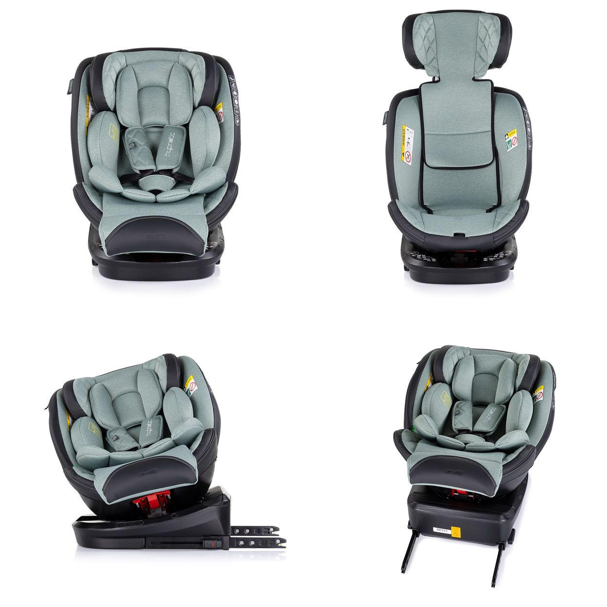 KINDERSITZ Hypnotic i-Size grün (40-150cm) Isofix, Top Tether, Kopfstütze - Grün, Kunststoff (36/75/45cm) - Chipolino