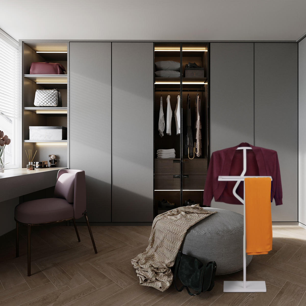 HERRENDIENER - Weiß, Holzwerkstoff/Metall (47.5/107/20cm) - Relaxdays