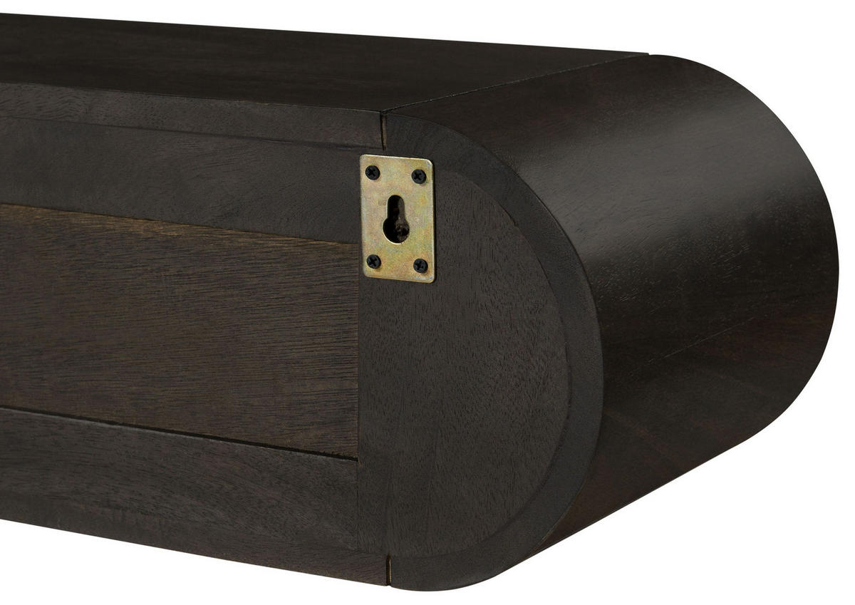 WANDREGAL Mango 120x25x20 dunkelgrau lackiert VALENCIA #206 - Grau, Holz (120/20/25cm) - Massivmoebel24