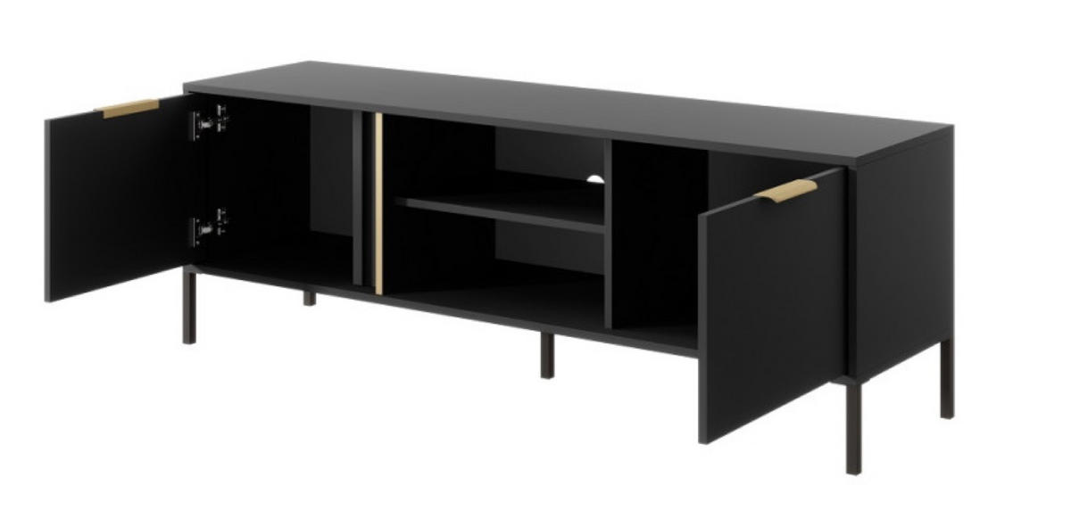 TV-LOWBOARD Anthrazit LARYSA G RTV-Schrank - Graphitfarben, Holzwerkstoff (153.1/53.4/39.5cm) - Sepro Meble