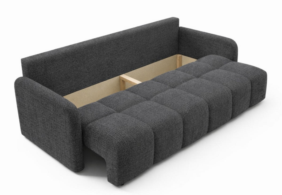 SOFA Cremona KUBI Ausziehbar Mit Bequemem Sitz 97 cm - Schwarz, Textil (218/90/88cm) - Sepro Meble