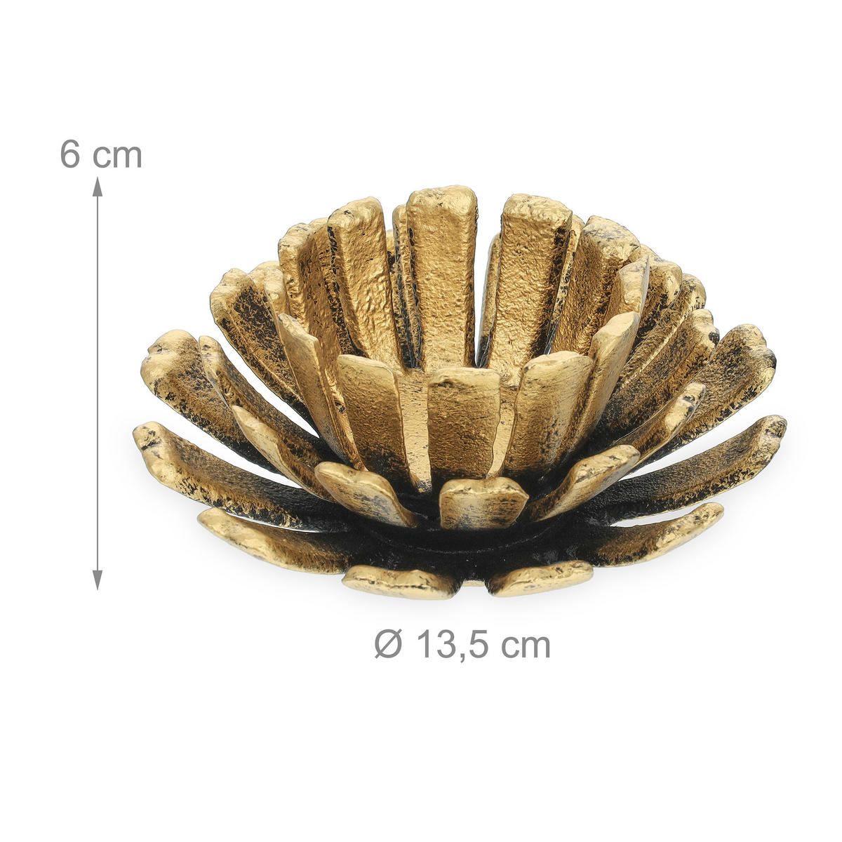 2xTEELICHTHALTER - Goldfarben, Metall (6cm) - Relaxdays