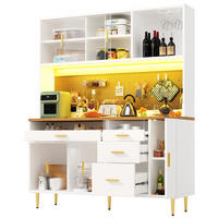 BUFFET 145/39/171 cm aus MDF und Glas mit App-steuerbarer LED-Beleuchtung Weiß - Weiß, Holzwerkstoff (145/171/24cm) - Modenvie