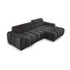ECKSOFA OMBO 285x168x77/97 cm, Rechts, Schlaffunktion, elektr. Sitz, Kopfstützen, Buche dunkel, hydrophober SALVADOR-Stoff – Graphit - Graphitfarben, Holz/Textil (285/168cm) - DomoHome