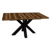 ESSTISCH ausziehbar Elda 1 140 x 90 x 75 Esszimmertisch Schwarzstahl/Plankeneiche - Alteiche, Holz (140/90/75cm) - 58aufmkessel