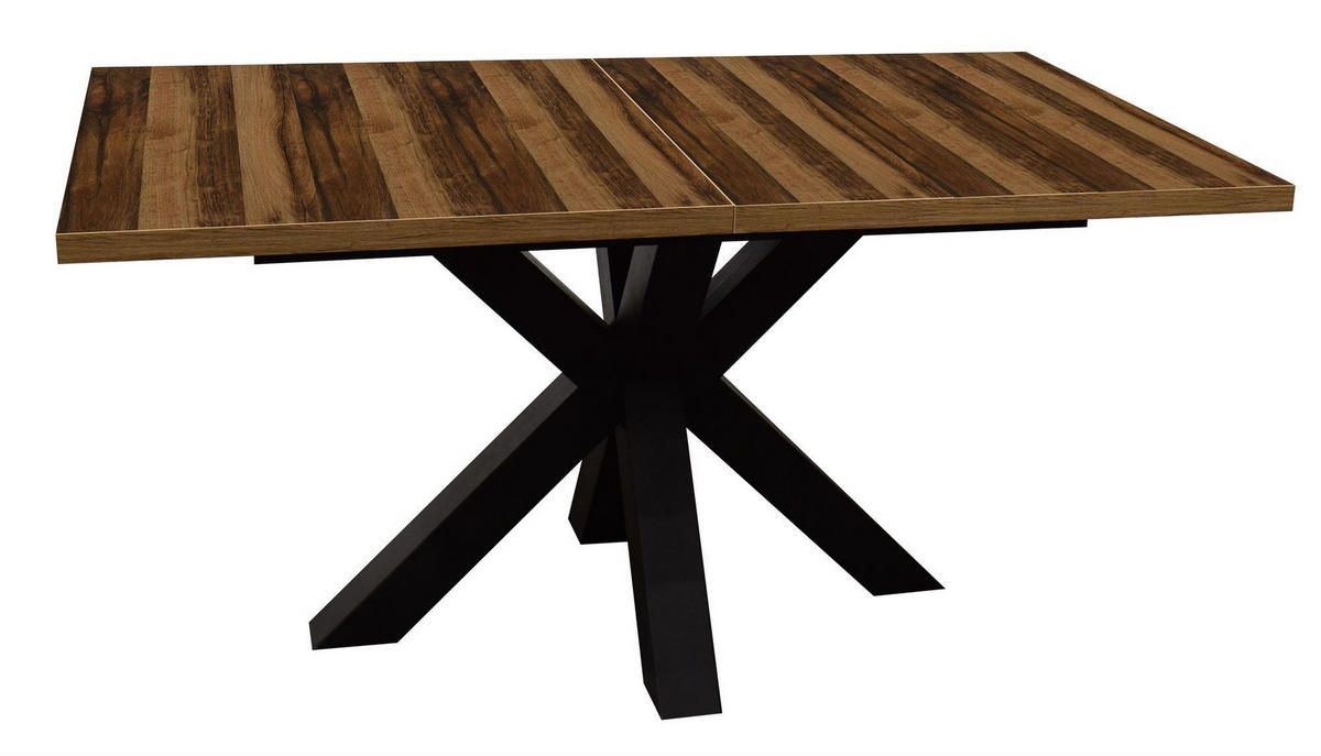 ESSTISCH ausziehbar Elda 1 140 x 90 x 75 Esszimmertisch Schwarzstahl/Plankeneiche - Alteiche, Holz (140/90/75cm) - 58aufmkessel