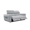 SOFA CALVERA 3-Sitzer mit 2 Relaxfunktionen, hellgrau - Hellgrau, Holzwerkstoff/Textil (204/79/106cm) - Courtois Laville