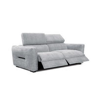 SOFA CALVERA 3-Sitzer mit 2 Relaxfunktionen, hellgrau - Hellgrau, Holzwerkstoff/Textil (204/79/106cm) - Courtois Laville
