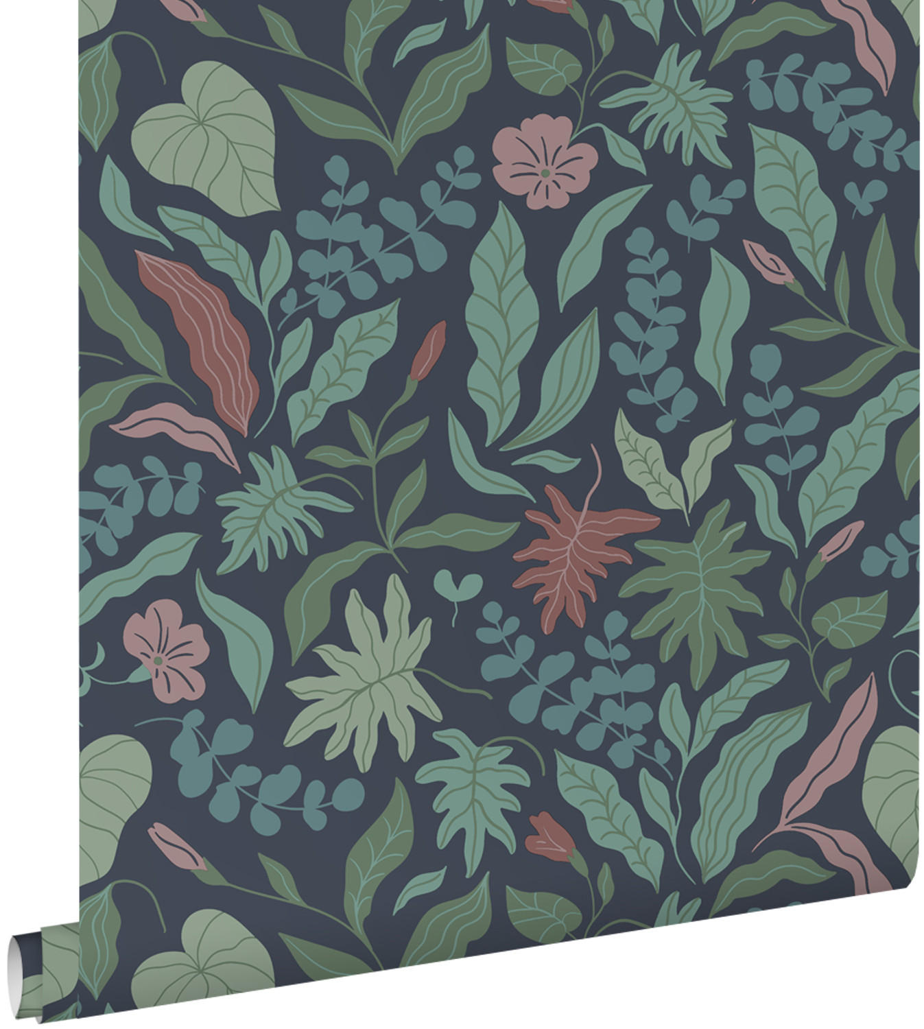 TAPETE Blätter und Blumen 50 x 900 cm - Grün, Papier (50/900cm) - ESTAhome