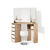 ECKSCHMINKTISCH Enna Goldkraft Eiche 110 cm mit Hocker - Honigeiche, Holzwerkstoff (110/141.5/54cm) - Livinity®