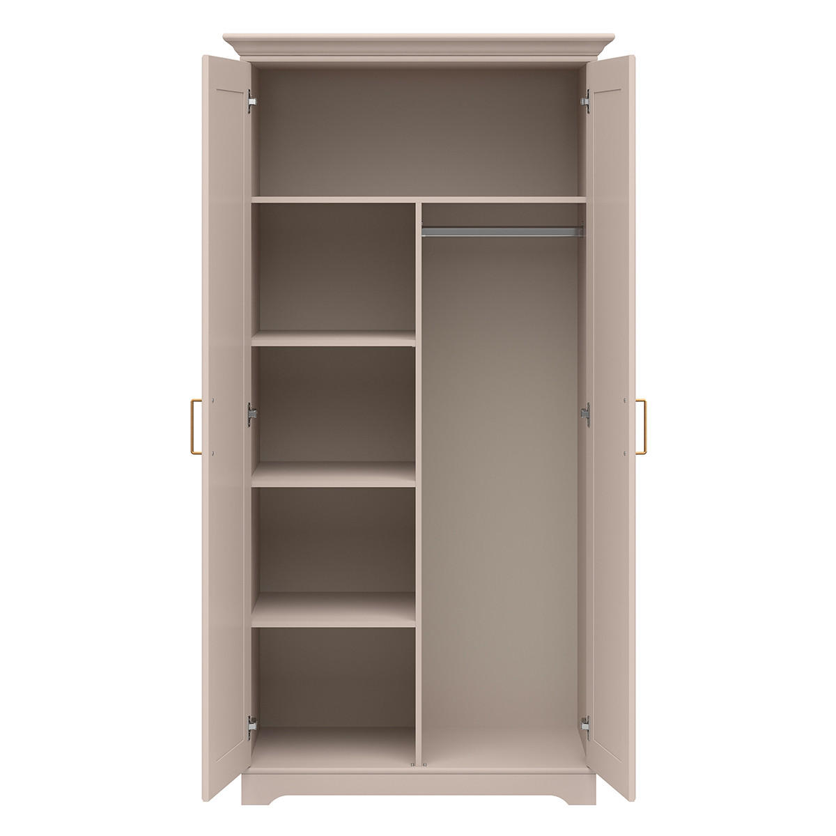 SCHRANK 2 Türen Perle Kaschmir - Beige, Holzwerkstoff (99.5/197/67.5cm) - Petits-meubles