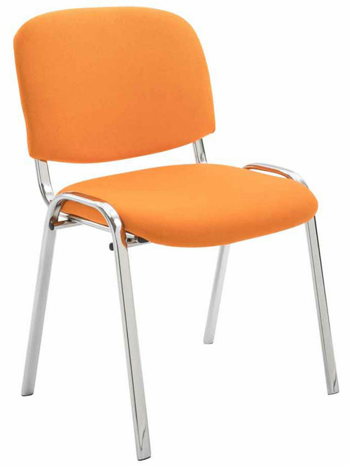 BESUCHERSTUHL 4er Set Stoff orange - Orange, Textil/Metall (54/79/64cm) - CLP