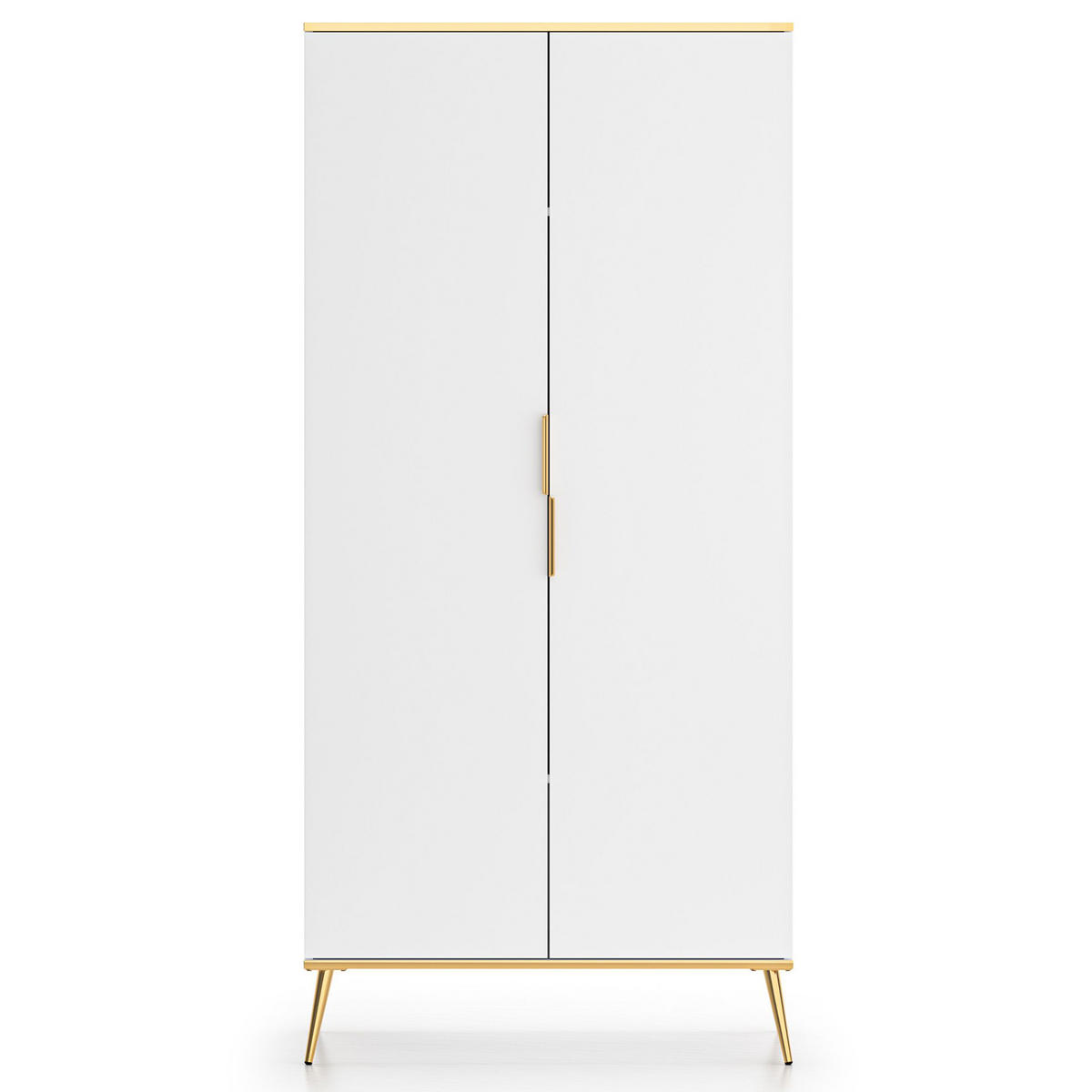 KLEIDERSCHRANK VELTI,Weiß - Weiß, Holzwerkstoff (92/195/53cm) - KONSIMO®