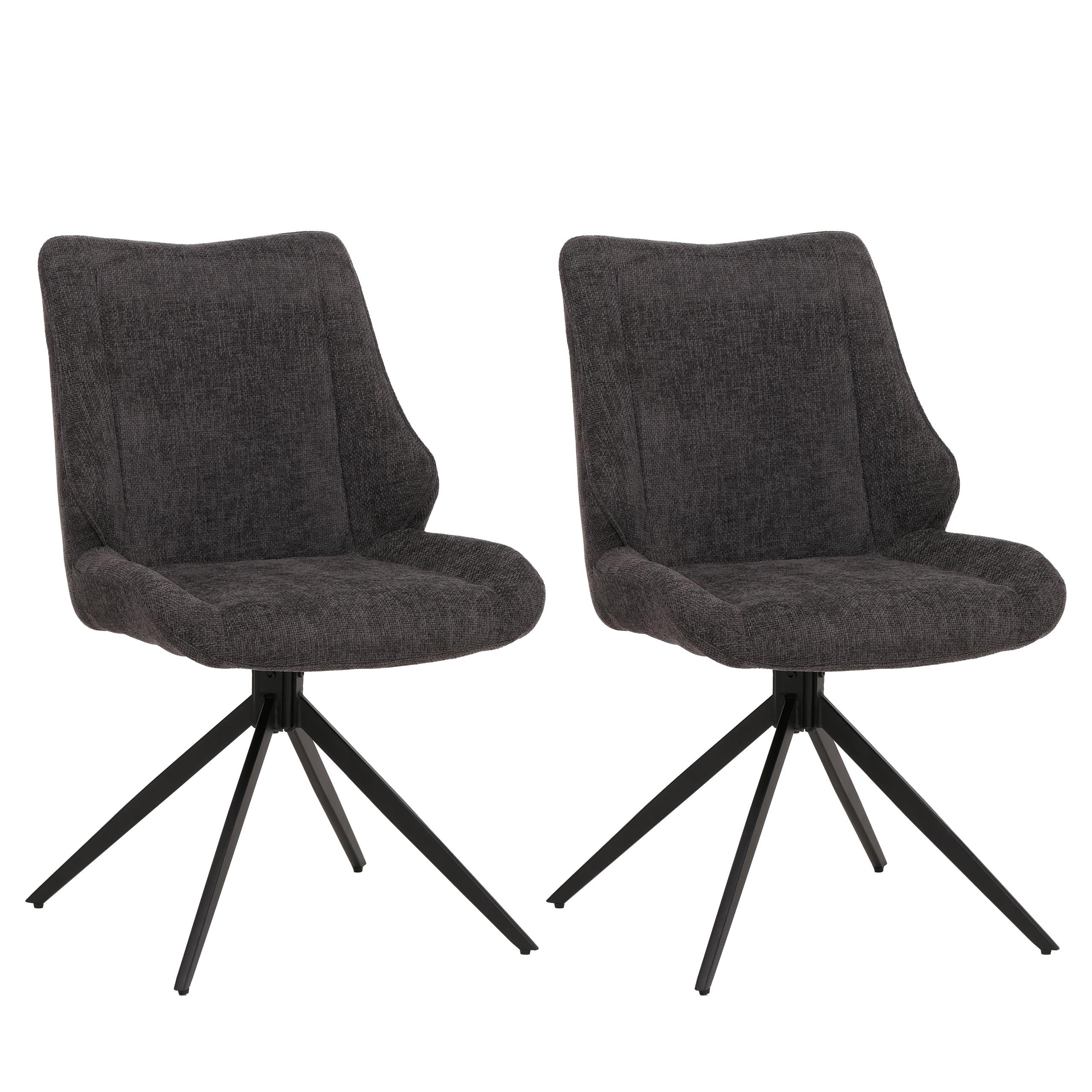 ESSZIMMERSTUHL Schwarz, Grau 2er-Set - Schwarz/Grau, Textil (55/88/62cm) - MCW