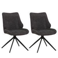 ESSZIMMERSTUHL Schwarz, Grau 2er-Set - Schwarz/Grau, Textil (55/88/62cm) - MCW