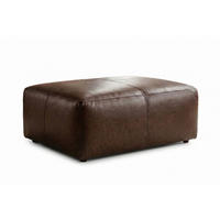 POLSTERHOCKER CELESTE Dunkelbraun Leder - Dunkelbraun, Leder/Kunststoff (120/48/80cm) - KAWOLA
