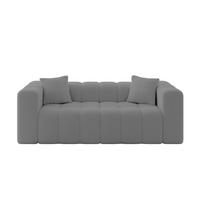 SOFA 2-Sitzer DONY-2 232x90x71 cm Grau Bouclé - Schieferfarben/Schwarz, Holzwerkstoff/Kunststoff (232/71/90cm) - ALTDECOR