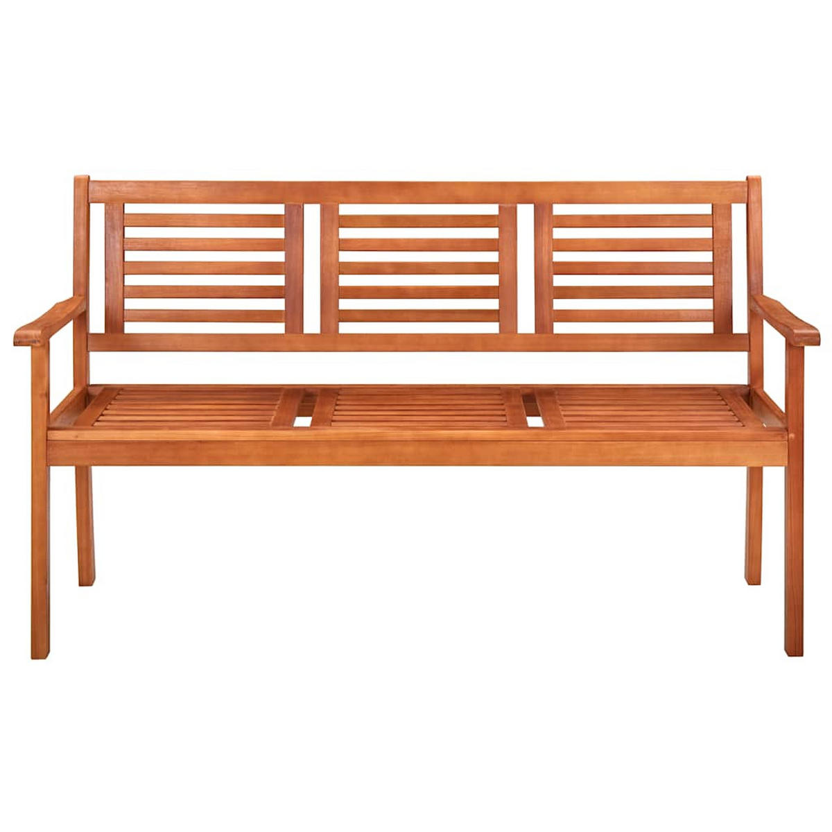3-SITZER-GARTENBANK mit Auflage 150 cm Massivholz Eukalyptus - Creme, Holz (150/89/60cm) - furnicato