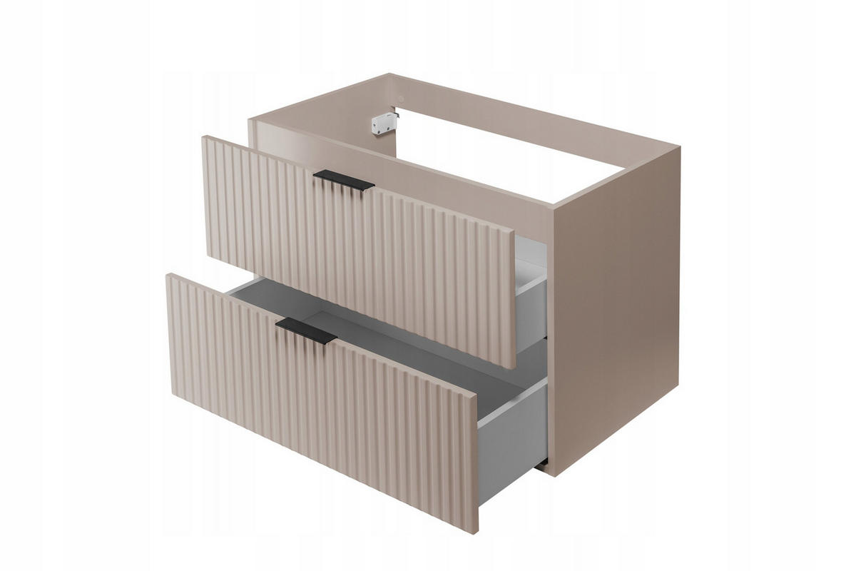 WASCHBECKUNTERSCHRANK FLOW mit Regal + Platte Eiche Craft 160/57/46 cm - Eichefarben, Holzwerkstoff (160/57/46cm) - Rodan