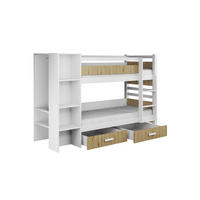 ETAGENBETT AGNES 90/200 Weiß/Eiche Artisan rechts - Eichefarben/Weiß, Holzwerkstoff/Textil (90/200cm) - Deine Möbel 24