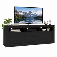 TV-SCHRANK mit LED-Beleuchtung 160 x 35 x 60 cm Hochglanz Schwarz - Schwarz, Holzwerkstoff (35/60/160cm) - Beauniv