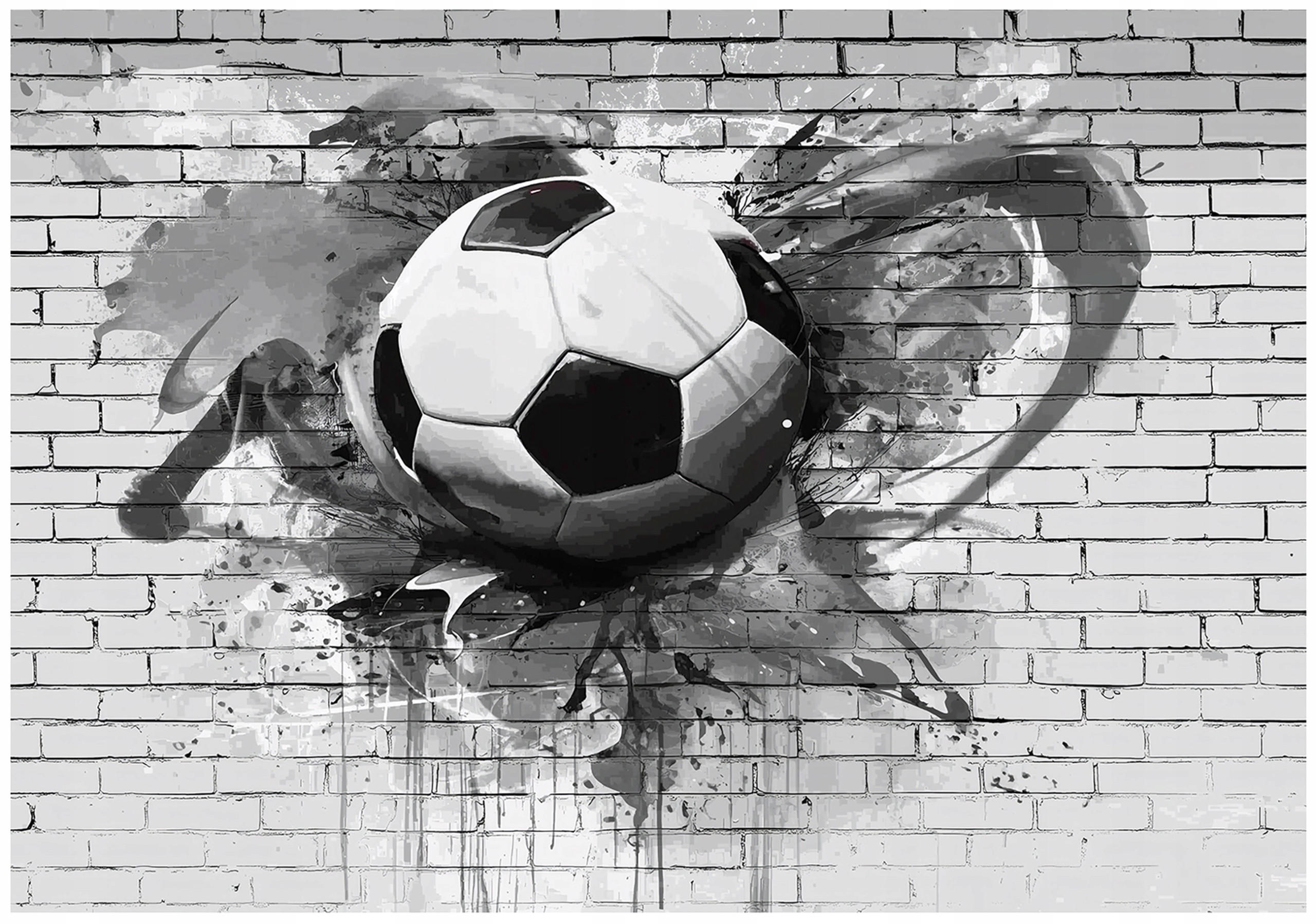 FOTOTAPETE 3D Fußball Grau 300x210 cm - Multicolor, Papier (300/210cm) - Wallarena