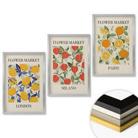 WANDBILDER 3er Set - 40x60 cm Silberner Rahmen - Blumenplakate in Städten - Silberfarben, Kunststoff (40/60cm) - ArtPrintCave