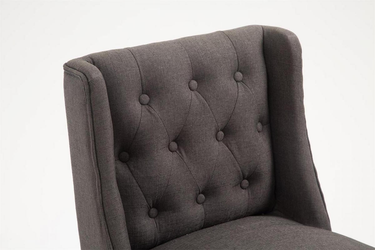 BARHOCKER Stoff dunkelgrau - Dunkelgrau, Holz/Textil (56/111/51cm) - CLP