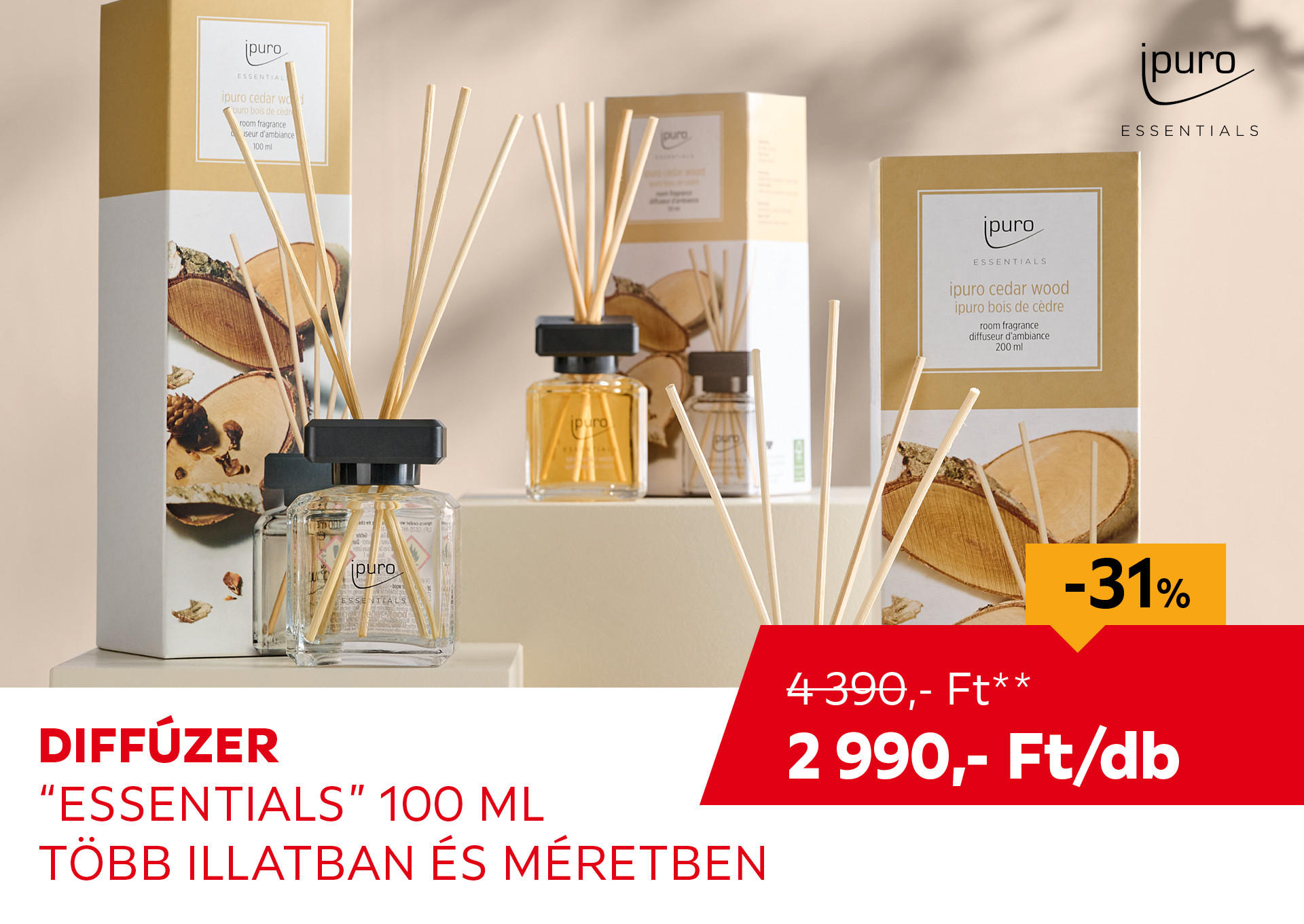 Diffúzer "Essentials", 100 ml Kiemelt termék 4390 Ft.- helyett 2990 Ft.-