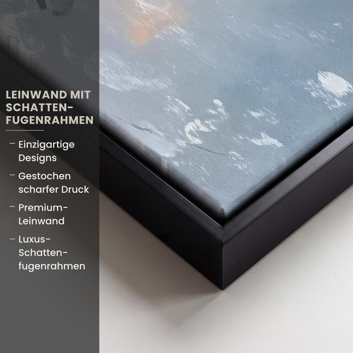 LEINWAND Bilder mit Rahmen - Vögel - Zweig - Winter - Schnee - 40x60 - Pastellblau, Textil (40/60cm) - MuchoWow