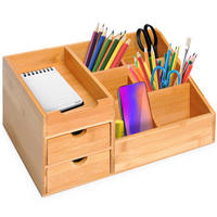 SCHREIBTISCHORGANIZER - Naturfarben, Holz (33/205/155cm) - HOMCOM