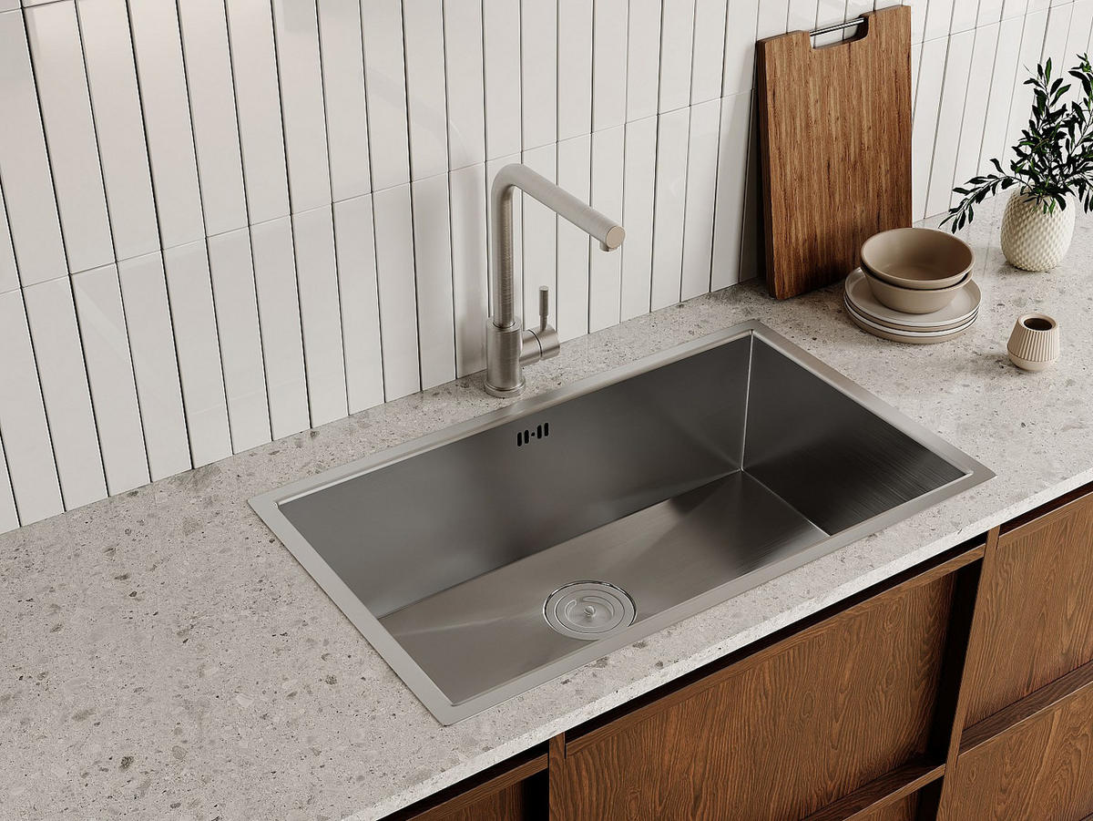 KÜCHENARMATUR - 25.5 cm x 9 cm - metall - grau Rofila - Grau, Metall (25.5/32/9cm) - Vente-Unique