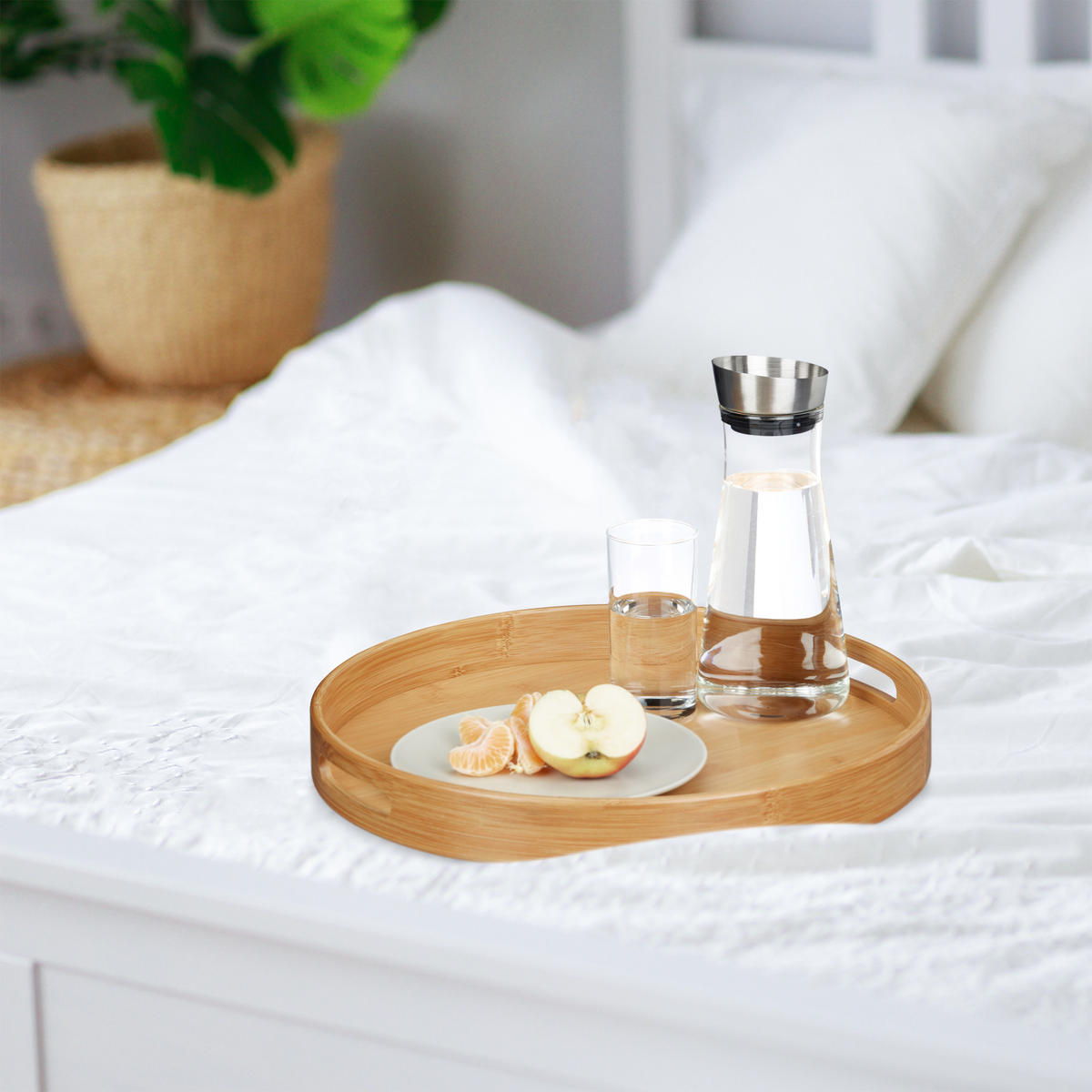 SERVÍROVACÍ tanier - svetlohnedá, drevo (38.5/5/38.5cm) - Relaxdays