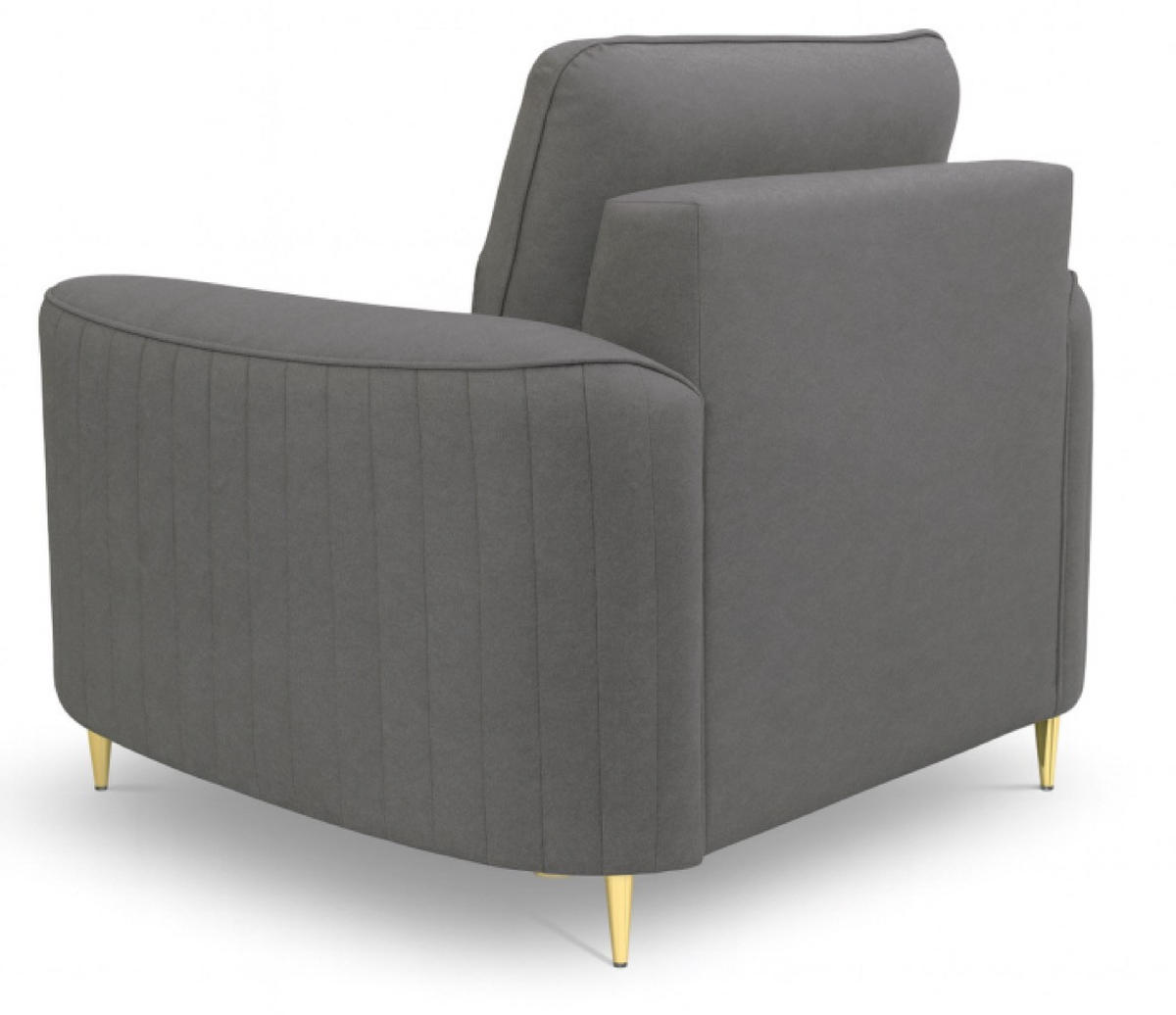 SESSEL Dunkelgrau LOREN Mit Goldfarbenen Beinen - Grau, Textil (100/85/94cm) - Sepro Meble